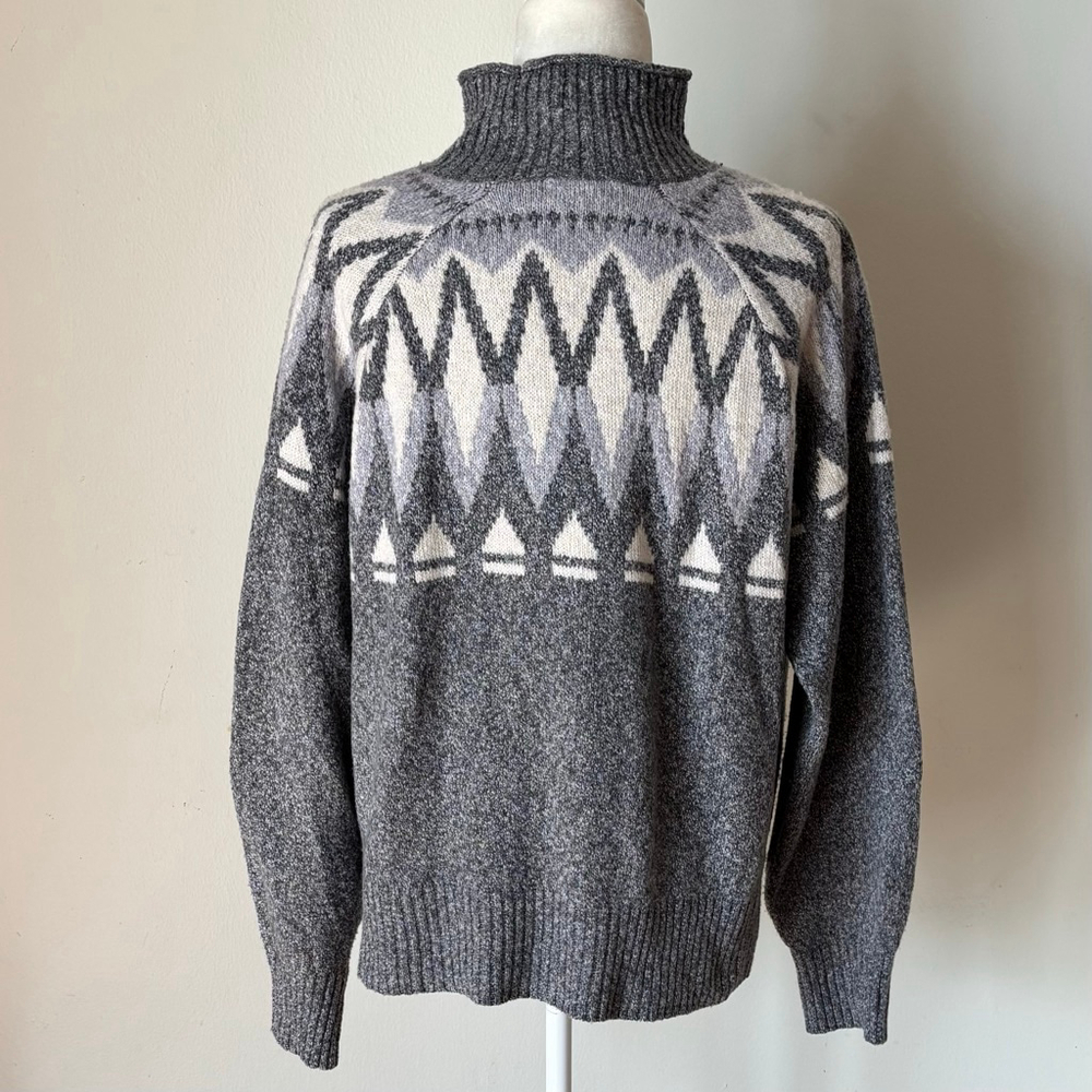 Badgley Mischka Fair Isle Turtleneck Sweater Size L - Picture 5 of 9